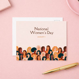 Postal Beige Día Nacional de la Mujer Elegante