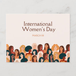 Postal Beige Elegant Día Internacional de la Mujer 2025