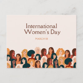 Postal Beige Elegant Día Internacional de la Mujer 2025