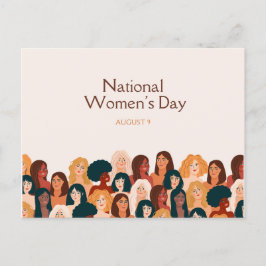 Postal Beige elegante Día Nacional de la Mujer