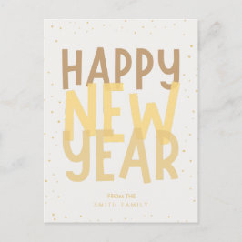Postal Beige Feliz Año Nuevo