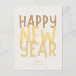 Postal Beige Feliz Año Nuevo