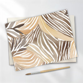 Postal Beige neutro a rayas moderno simple