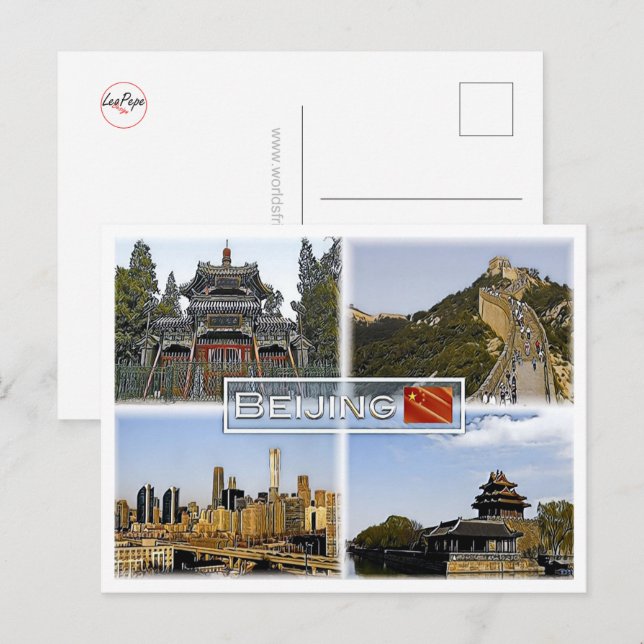 Postal Beijing - China - Mosaic - (Anverso / Reverso)