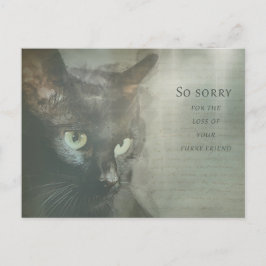 Postal Beileidskarte Katze - Schwarz - Sympathy Card