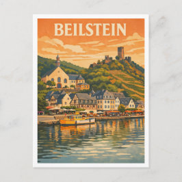Postal Beilstein Germany Scenic Vintage Travel Art