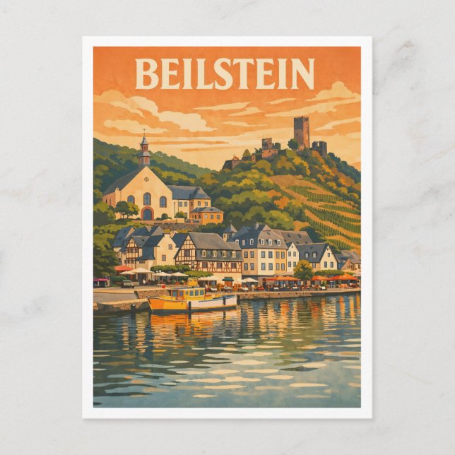 Postal Beilstein Germany Scenic Vintage Travel Art (Anverso)