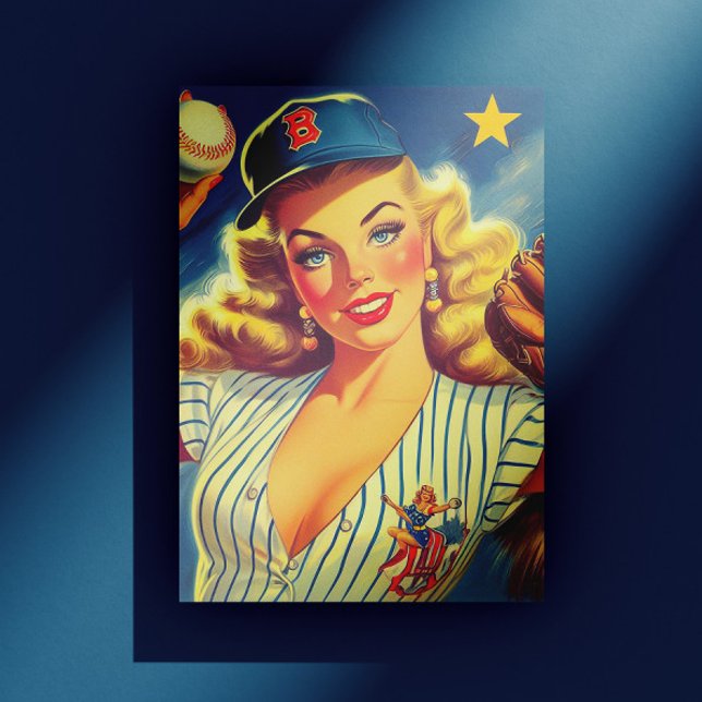 Postal Béisbol antiguo pin-up (Subido por el creador)