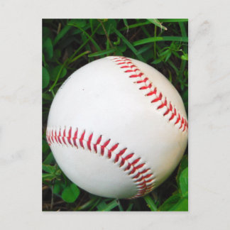 Postal Béisbol blanco con tintes rojos