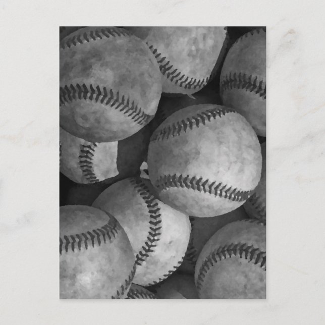 Postal Béisbol blanco y negro (Anverso)
