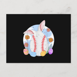 Postal Béisbol Conejo de Pascua Gracioso Conejo de Béisbo