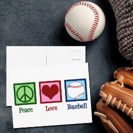 Postal Béisbol de amor por la paz