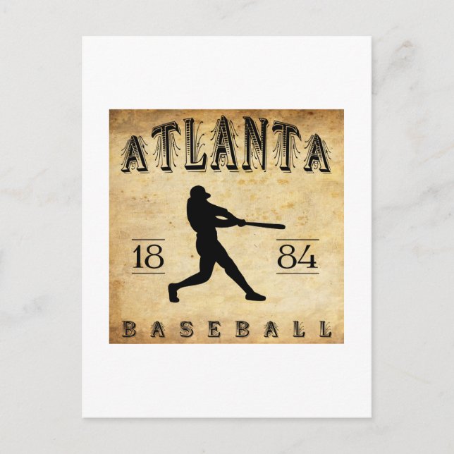 Postal Béisbol de Atlanta Georgia 1884 (Anverso)