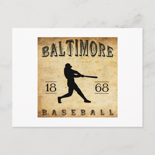 Postal Béisbol de Baltimore Maryland 1868 (Anverso)