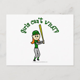 Postal Béisbol de Chicas Verdes Ligeros