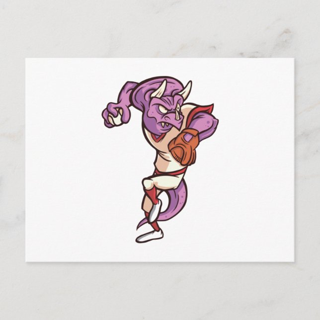 Postal Béisbol de dinosaurios (Anverso)