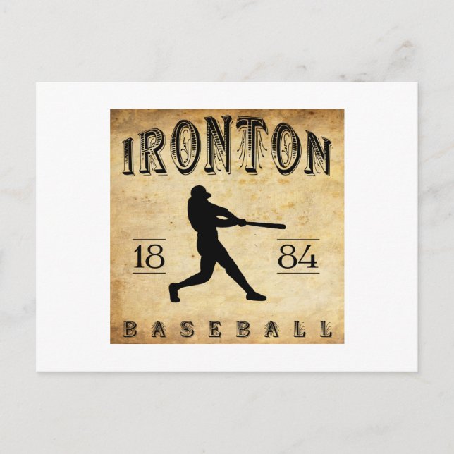 Postal Béisbol de Ironton Ohio 1884 (Anverso)