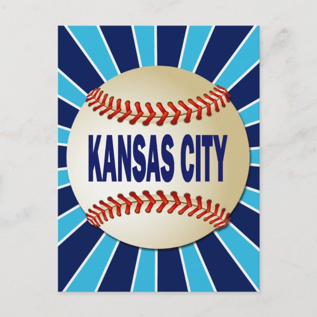 POSTAL BÉISBOL DE LA CIUDAD DE RETRO KANSAS (Anverso)