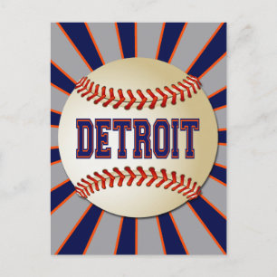 POSTAL BÉISBOL DE RETRO DETROIT