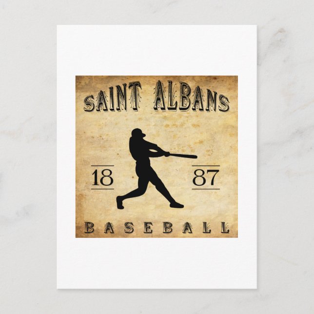 Postal Béisbol de Saint Albans Vermont 1887 (Anverso)