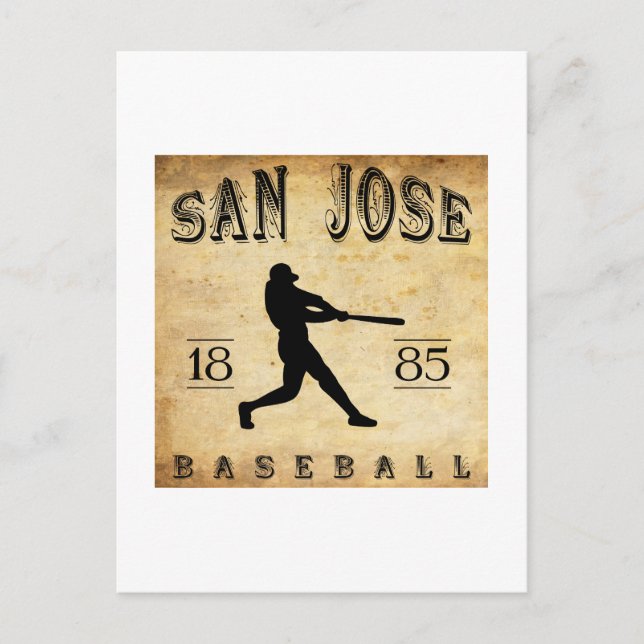 Postal Béisbol de San José California 1885 (Anverso)
