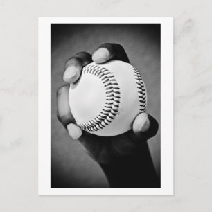 Postal béisbol en mano