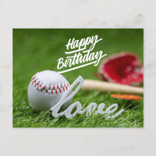 Postal Béisbol Feliz cumpleaños con el baile sobre el cés