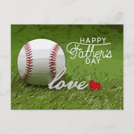 Postal Béisbol Feliz Día del Padre en verde con amor