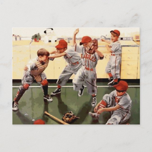 Postal Béisbol infantil vintage (Anverso)