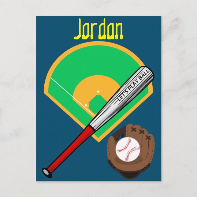 Postal Béisbol "Juguemos a la pelota" (Anverso)