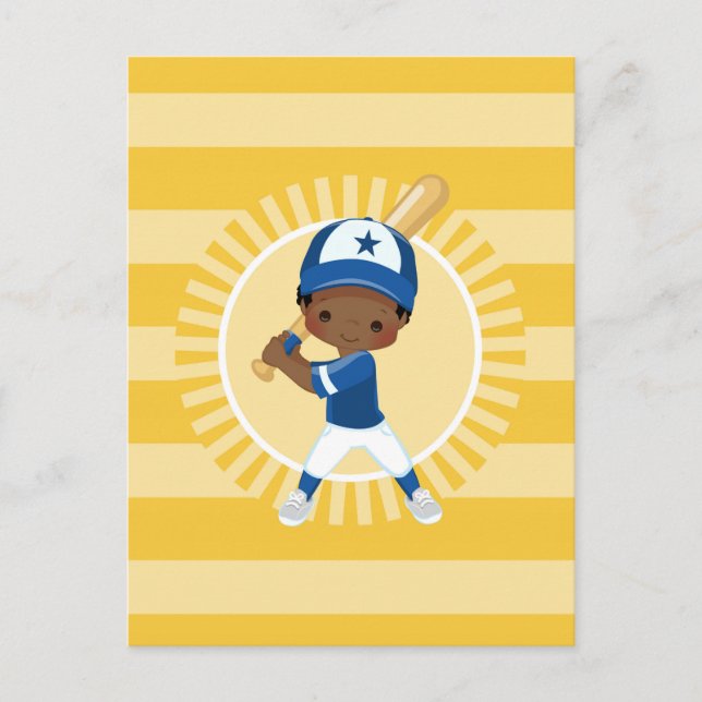 Postal Béisbol - Niño afroamericano (Anverso)