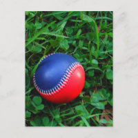 Béisbol rojo y azul con puntas blancas