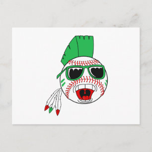 Postal Béisbol verde mohawk