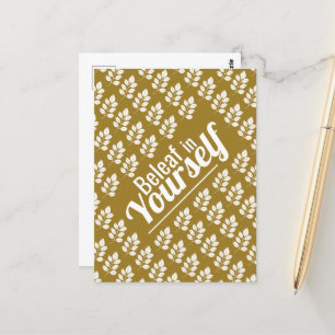 Postal Beleaf en ti mismo, hoja blanca