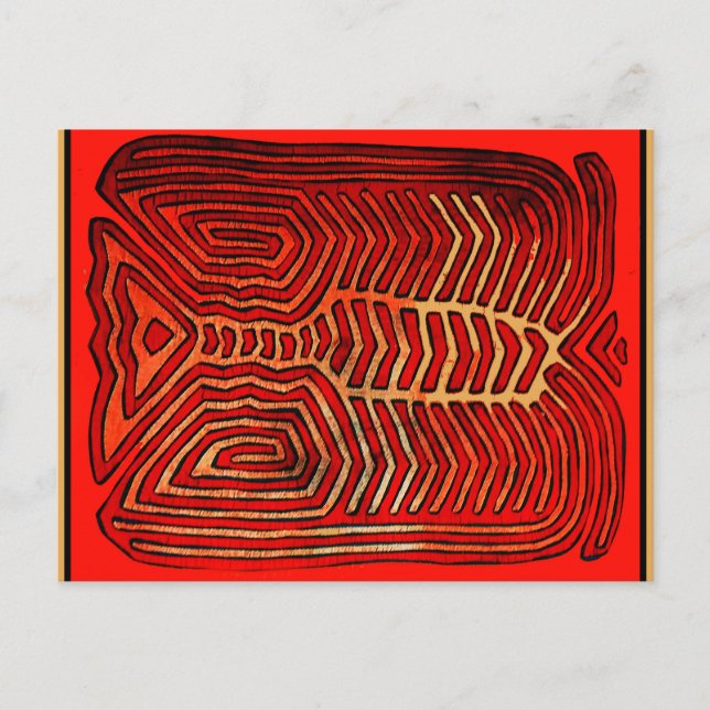 Postal Beletón de langosta de la tribu Cuna (Anverso)