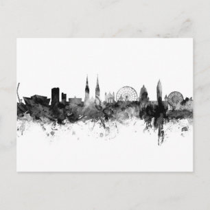 Postal Belfast Northern Ireland Skyline Black White