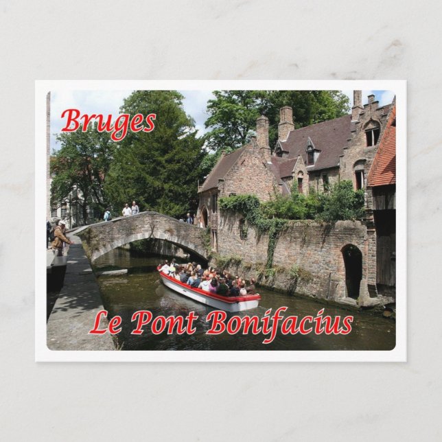 Postal Bélgica - Brujas - Le Pont Bonifacius - (Anverso)