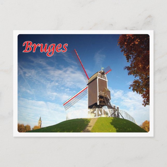Postal Bélgica - Brujas - Moulin - (Anverso)