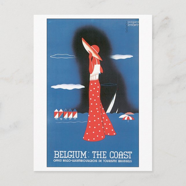Postal Bélgica, Costa (Anverso)