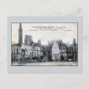 Postal Bélgica Ypres después del bombardeo