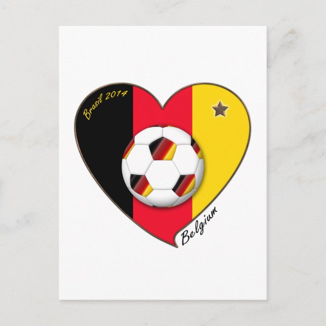 Postal "BELGIUM" Soccer 2014. Fútbol de Bélgica (Anverso)
