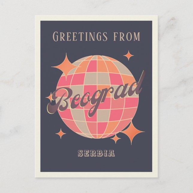 Postal Belgrado Beograd Serbia viajes saludos retro (Anverso)