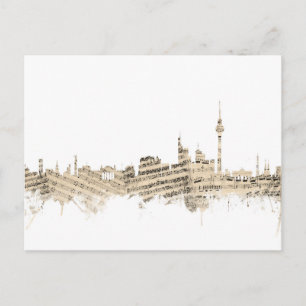 Postal Belice Alemania Skyline Sheet Music Cityscape