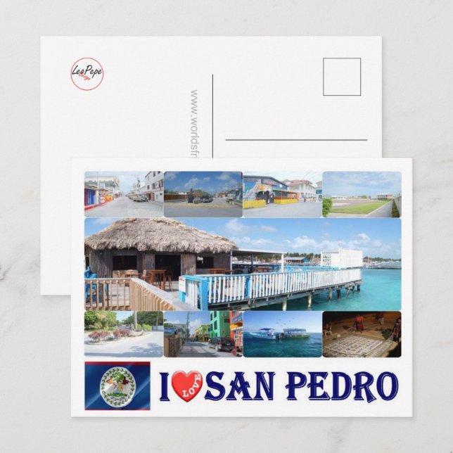 Postal Belice - Amo San Pedro - (Anverso / Reverso)