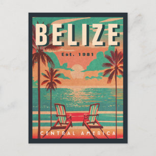 Postal Belice Centroamérica Vieja tropical de los años 19