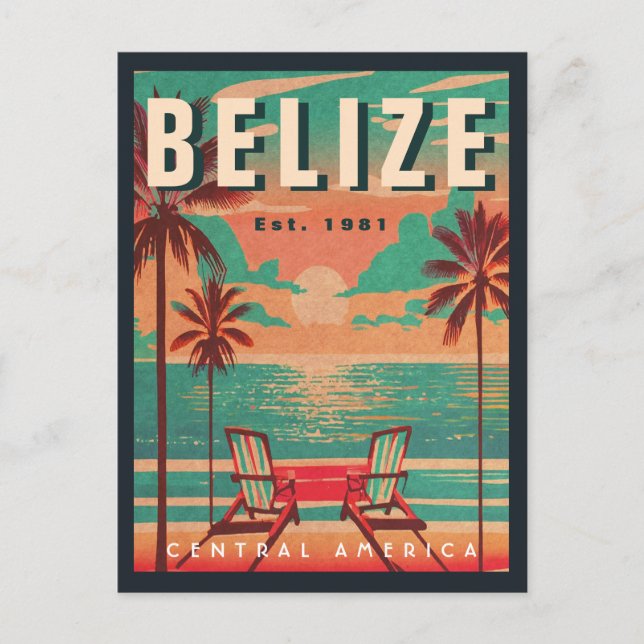 Postal Belice Centroamérica Vieja tropical de los años 19 (Anverso)