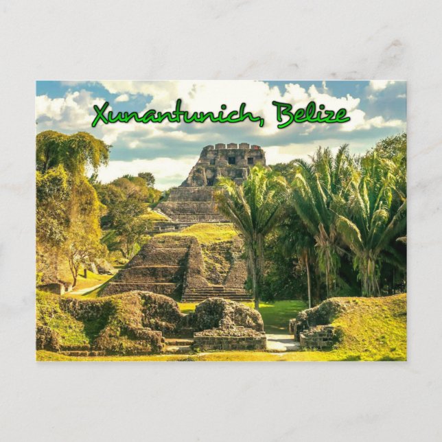 Postal Belice Xunantunich estilizado (Anverso)
