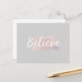 Postal Believe calligraphic text