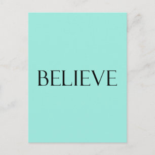 Postal Believe Cita Aqua Blue Inspiration Faith Cita