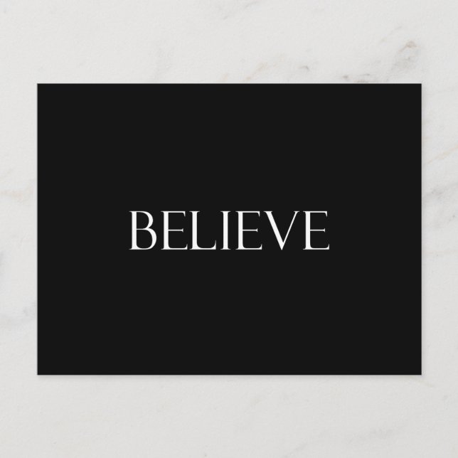 Postal Believe cita cita cita fe Inspiradora (Anverso)